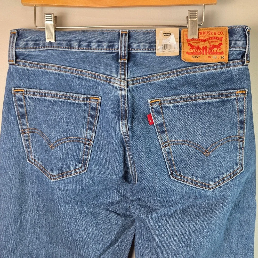 Levi's 505 Regular Fit Jeans Mens 33x30 Blue New Straight Leg Denim 005054891